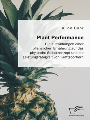 cover image of Plant Performance. Die Auswirkungen einer pflanzlichen Ernährung auf das physische Selbstkonzept und die Leistungsfähigkeit von Kraftsportlern